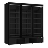 VRIESKAST 3 GLASDEUREN ZWART JDE-1530F BL **Let op, er is sprake van een hogere inschakelstroom waardoor een automaat met C karakteristiek noodzakelijk is.**