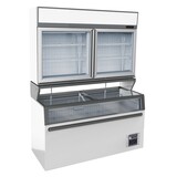 Wandvrieskast wit 2 glasdeuren