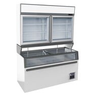 Wandvrieskast wit 2 glasdeuren