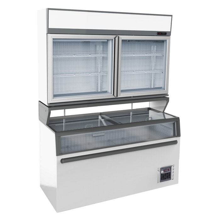 Combisteel Wandvrieskast wit 2 glasdeuren