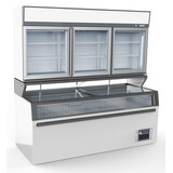 Wandvrieskast wit 3 glasdeuren