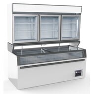 Wandvrieskast wit 3 glasdeuren