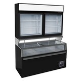 Wandvrieskast zwart 2 glasdeuren