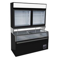 Wandvrieskast zwart 2 glasdeuren