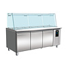 Combisteel Koelwerkbank glas recht 3 deuren 5x 1/1 GN pan