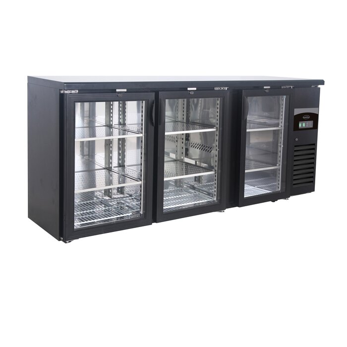 Combisteel Barkoeler zwart 3 glasdeuren