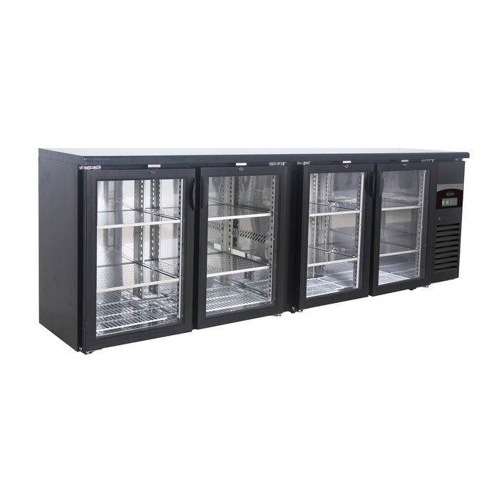 Combisteel Barkoeler zwart 4 glasdeuren – art. 7450.0345