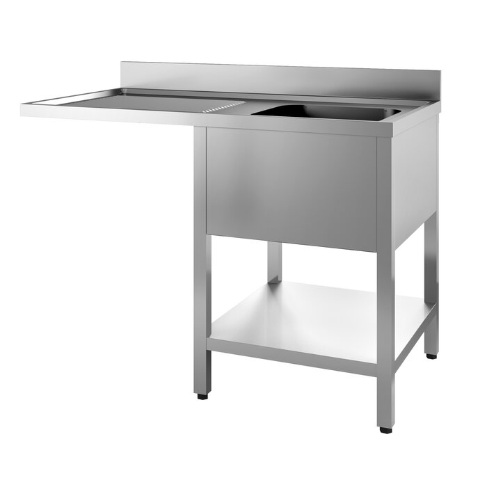 Combisteel 700 spoeltafel bodem met uitsp. vaatwasser demontabel 1 rechts 1200