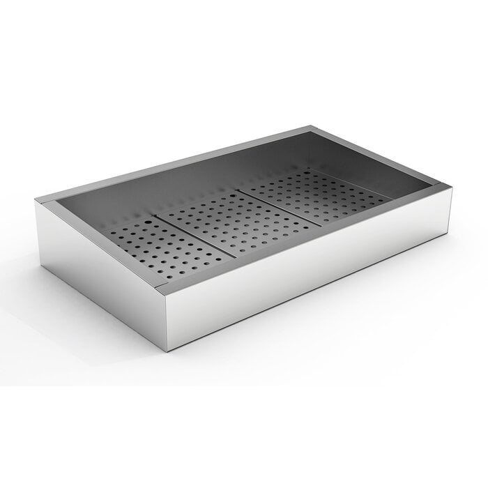 Combisteel Crushed ice bak 3/1 GN schuin RVS aisi 304 afvoer aan de bedieningszijde