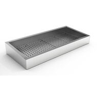 Crushed ice bak 4/1 GN schuin RVS aisi 304 afvoer aan de bedieningszijde