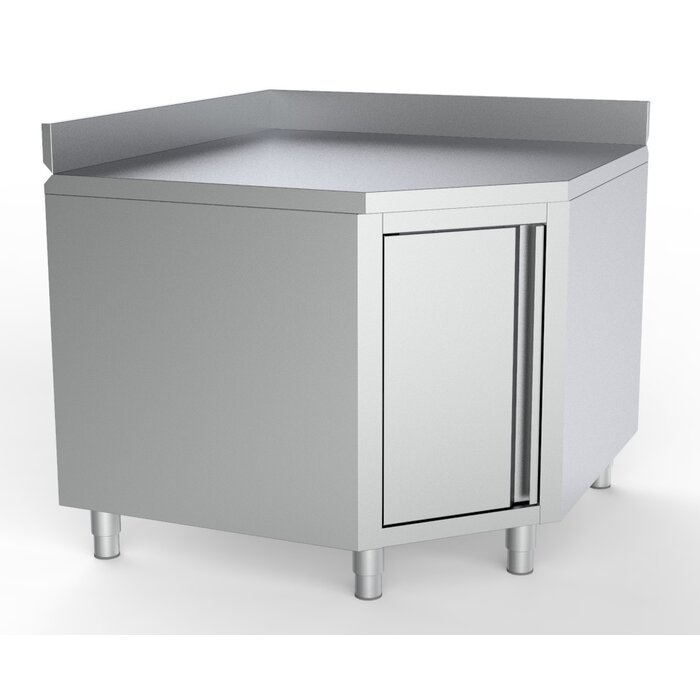 Combisteel Werktafel hoek met deur en rand 1000/1000 voor 600mm tafels