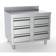 700 werktafel met 6 laden rand 1000
