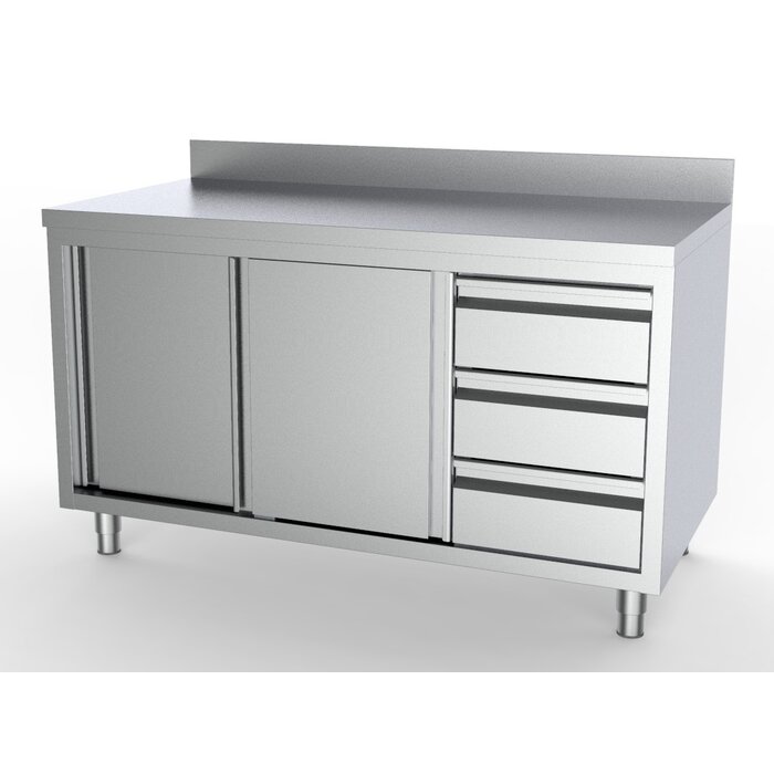 Combisteel 700 werktafel schuifdeuren laden rechts met rand 1400