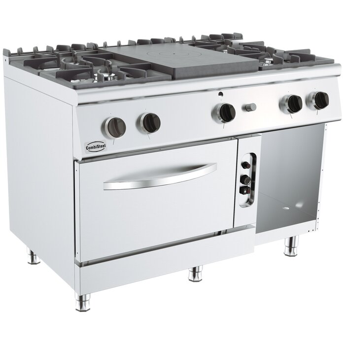 Combisteel Base 700 kookplaatfornuis 4 branders. gas oven