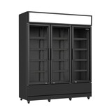 Koelkast 3 glasdeuren zwart fcu-1200 bl