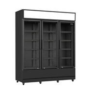 Koelkast 3 glasdeuren zwart fcu-1200 bl