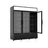 Combisteel Koelkast 3 glasdeuren zwart fcu-1200 bl