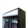 Combisteel Koelkast 3 glasdeuren zwart fcu-1200 bl