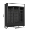 Combisteel Koelkast 3 glasdeuren zwart fcu-1200 bl