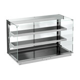 Drop-in warmvitrine keramisch recht - zwart 3/1