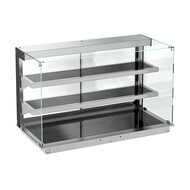 Drop-in warmvitrine keramisch recht - zwart 3/1