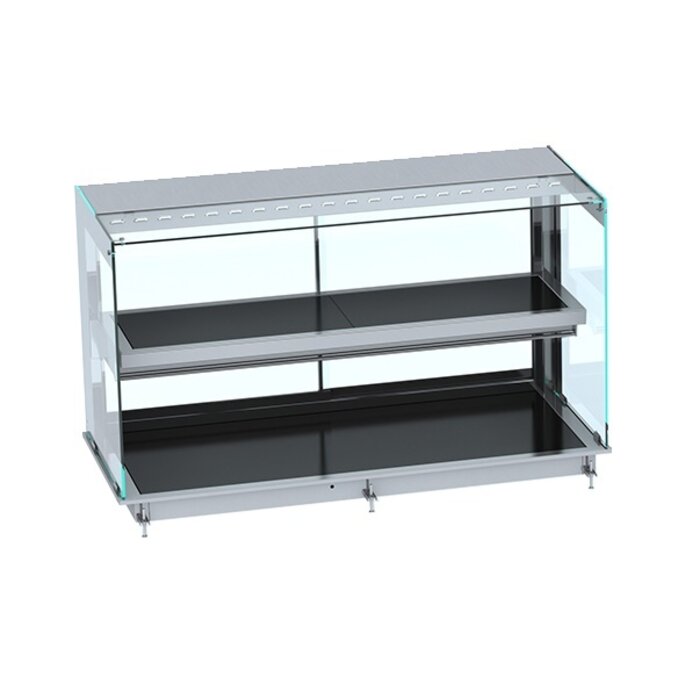 Combisteel Drop-in warmvitrine keramisch recht - zwart 4/1