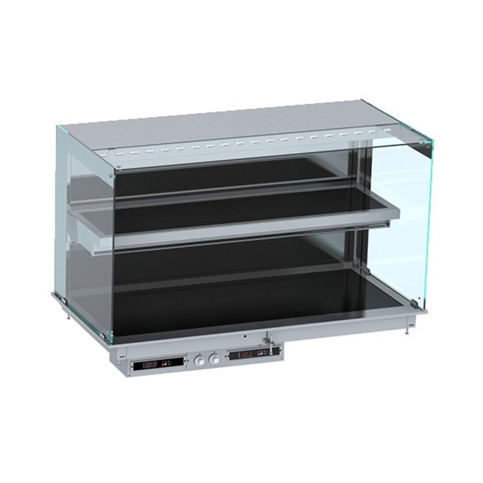 Combisteel Drop-in wandmodel warmvitrine keramisch recht - zwart 4/1