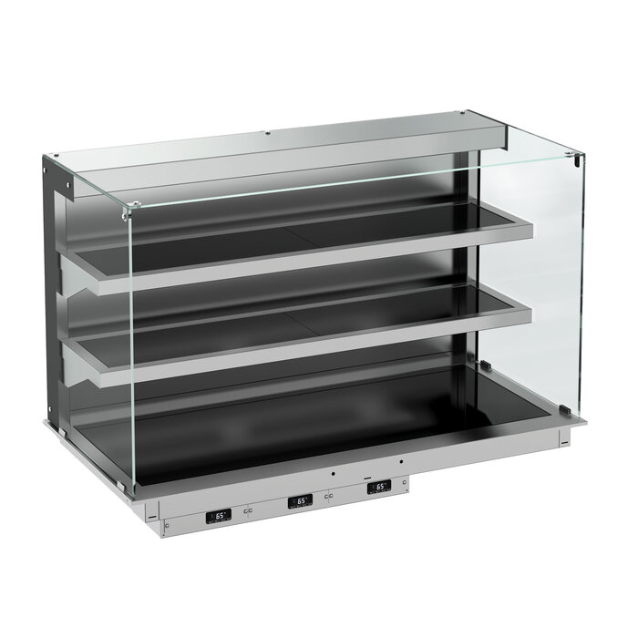 Combisteel Drop-in wandmodel warmvitrine keramisch recht - zwart 5/1