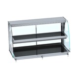 Drop-in warmvitrine keramisch gebogen - zwart 4/1