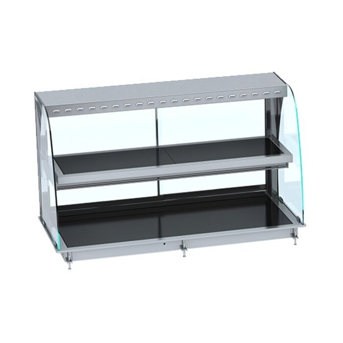 Combisteel Drop-in warmvitrine keramisch gebogen - zwart 4/1