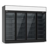 KOELKAST 4 GLASDEUREN ZWART INS-2060R BL *TRANSPORT OP AANVRAAG* **Let op, er is sprake van een hogere inschakelstroom waardoor een automaat met C karakteristiek noodzakelijk is.**