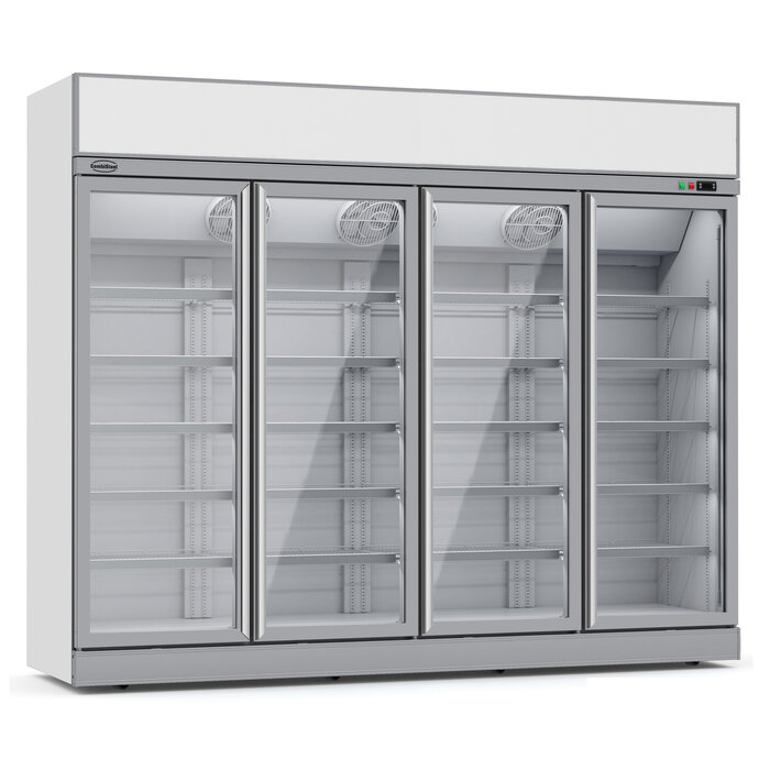 Combisteel VRIESKAST 4 GLASDEUREN INS-2060F *TRANSPORT OP AANVRAAG* **Let op, er is sprake van een hogere inschakelstroom waardoor een automaat met C karakteristiek noodzakelijk is.**