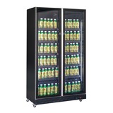 Koelkast 2 glasdeuren zwart