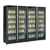 Koelkast 4 glasdeuren zwart