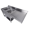 Combisteel 700 spoeltafel bodem met uitsp. vaatwasser demontabel 2 links 1600