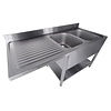 Combisteel 700 spoeltafel bodem met uitsp. vaatwasser demontabel 2 rechts 1600