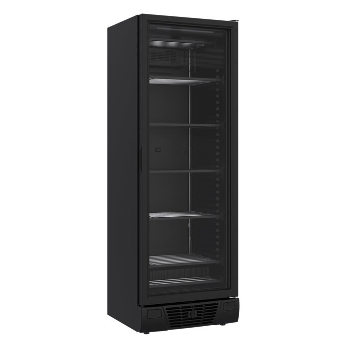 Combisteel Vrieskast 1 glasdeur zwart 382l – art. 7464.0064