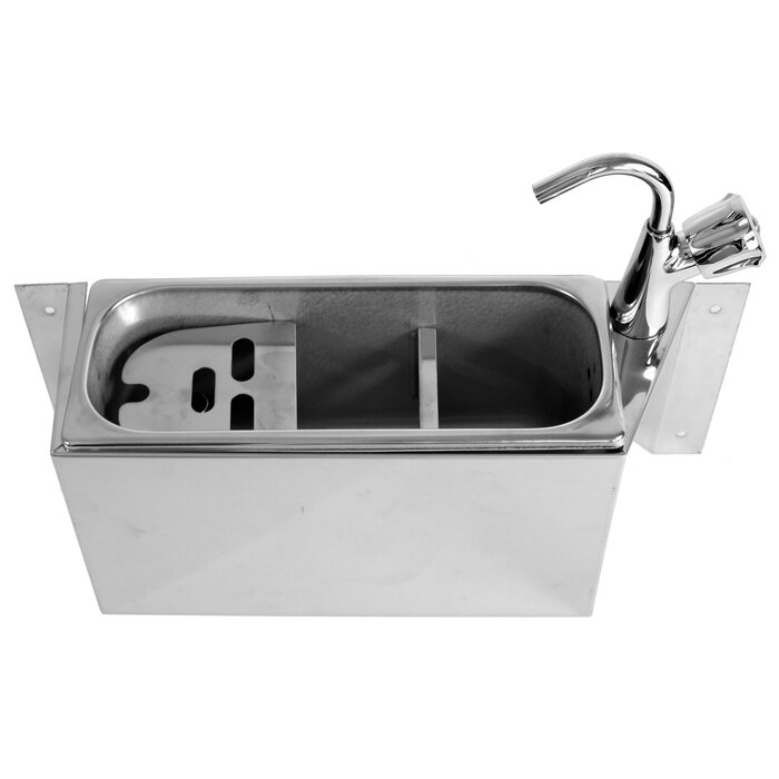 Combisteel Ijslepel spoelbak met kraan 380x120x150 met waterafvoergat, wateraansluiting en standpijp