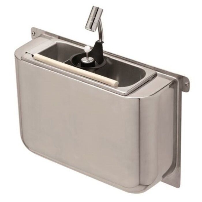 Combisteel Ijslepel spoelbak met ijslepeldouche 410x120x270 met waterafvoergat, wateraansluiting en standpijp – art. 7108.0035