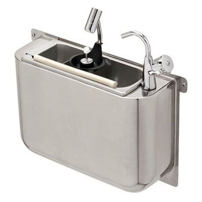 Combisteel Ijslepel spoelbak met kraan en ijslepeldouche 410x120x270 met waterafvoergat, wateraansluiting en standpijp