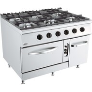 Base 900 gasfornuis 6 branders. met gasoven