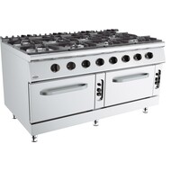 Base 900 gasfornuis 8 branders. met gasoven