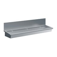 RVS wasbak 3 kranen 1800mm inclusief afvoerplug en spatscherm, exclusief kranen