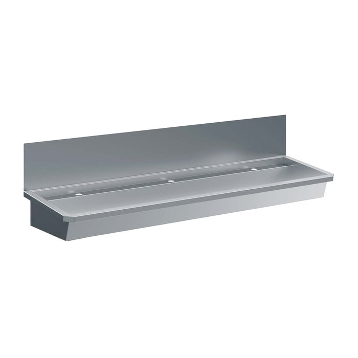 Combisteel RVS wasbak 3 kranen 1800mm inclusief afvoerplug en spatscherm, exclusief kranen