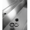 Combisteel RVS wasbak 3 kranen 1800mm inclusief afvoerplug en spatscherm, exclusief kranen