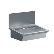 RVS wasbak 1 kraan 600mm inclusief afvoerplug en spatscherm, exclusief kraan