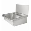 Combisteel RVS wasbak 1 kraan 600mm inclusief afvoerplug en spatscherm, exclusief kraan