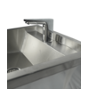 Combisteel RVS wasbak 1 kraan 600mm inclusief afvoerplug en spatscherm, exclusief kraan