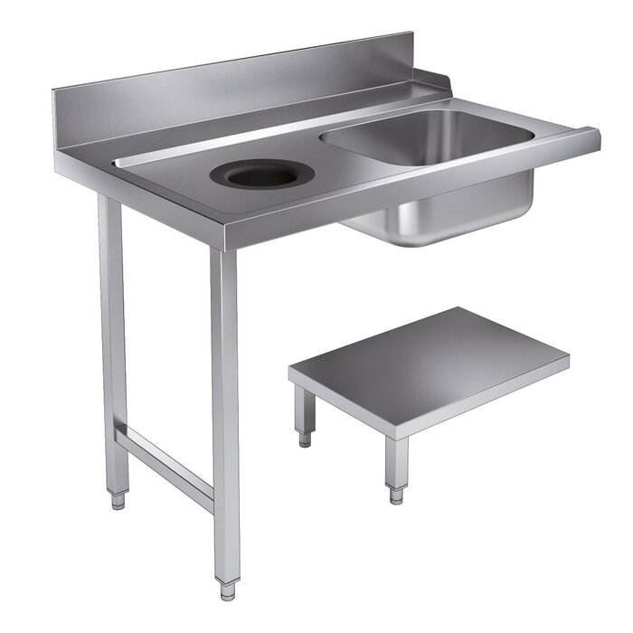 Combisteel Aanvoertafel bodemschap met afvalgat 1200 links tbv 7280.0045-0046