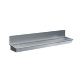 RVS wasbak 4 kranen 2400mm nclusief afvoerplug en spatscherm, exclusief kranen